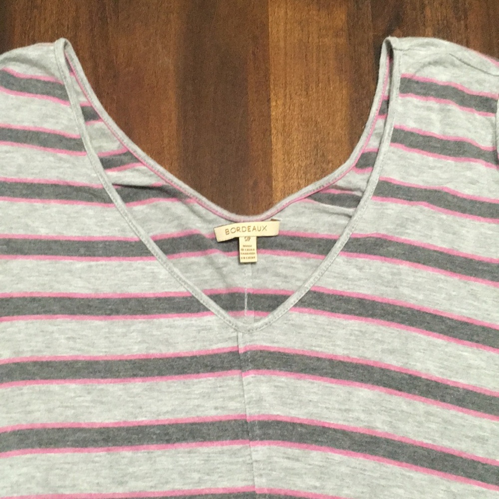 Anthropologie Striped V-Neck Tee - Picture 2 of 2